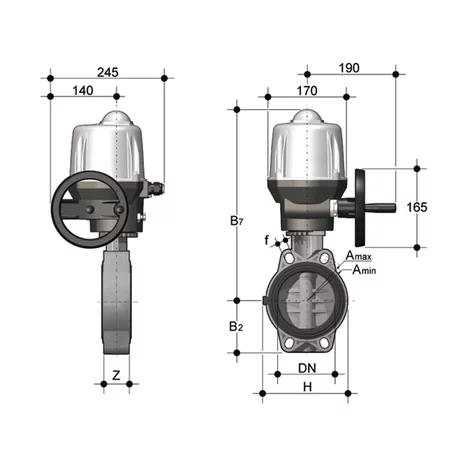 FEOV/CE 90-240V AC DN 125-150 - ELECTRICALLY ACTUATED BUTTERFLY VALVE