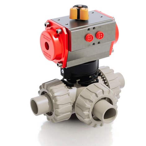 LKDDM/CP SA - PNEUMATICALLY ACTUATED DUAL BLOCK® 3-WAY BALL VALVE