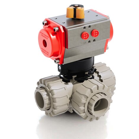 LKDIM/CP DA - PNEUMATICALLY ACTUATED DUAL BLOCK® 3-WAY BALL VALVE