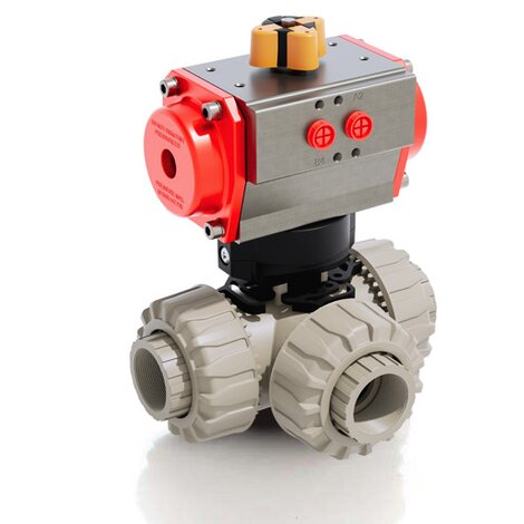 TKDFM/CP DA - PNEUMATICALLY ACTUATED DUAL BLOCK® 3-WAY BALL VALVE