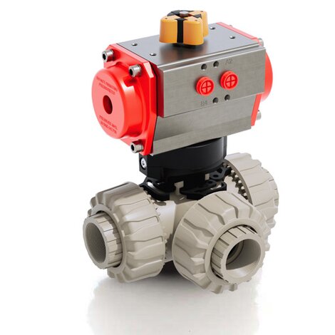 TKDFM/CP SA - PNEUMATICALLY ACTUATED DUAL BLOCK® 3-WAY BALL VALVE