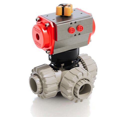 TKDIM/CP DA - PNEUMATICALLY ACTUATED DUAL BLOCK® 3-WAY BALL VALVE