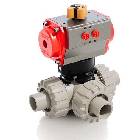 TKDDM/CP DA - PNEUMATICALLY ACTUATED DUAL BLOCK® 3-WAY BALL VALVE