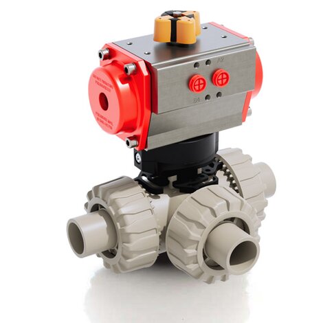 TKDDM/CP SA - PNEUMATICALLY ACTUATED DUAL BLOCK® 3-WAY BALL VALVE